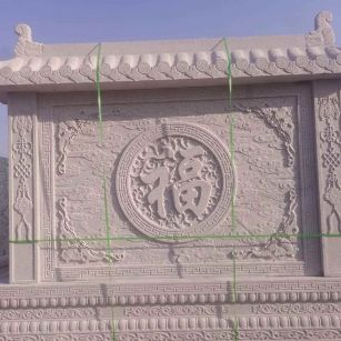 伊春 芝麻白花岗岩屏风，照壁，影壁
