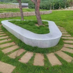 伊春 芝麻白光面整石坐凳