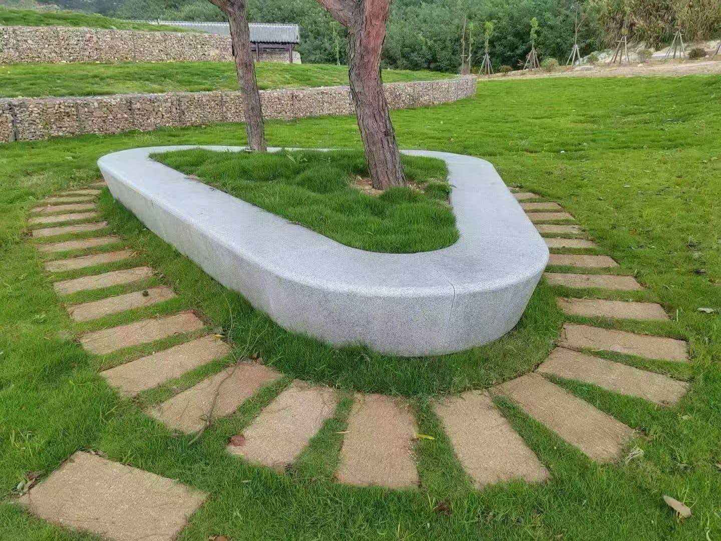 伊春 芝麻白光面整石坐凳