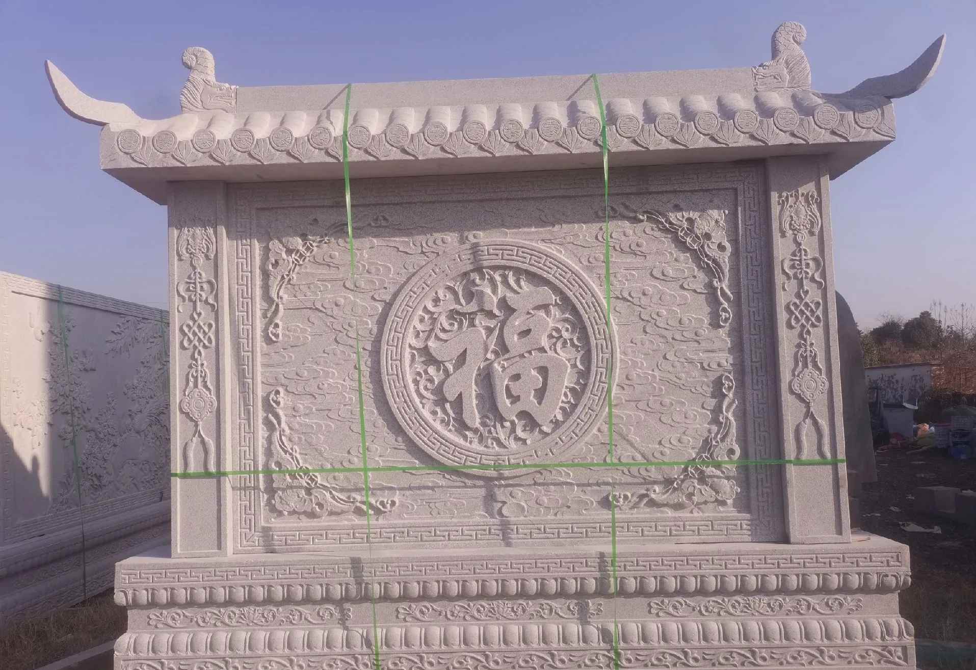 伊春 芝麻白花岗岩屏风，照壁，影壁